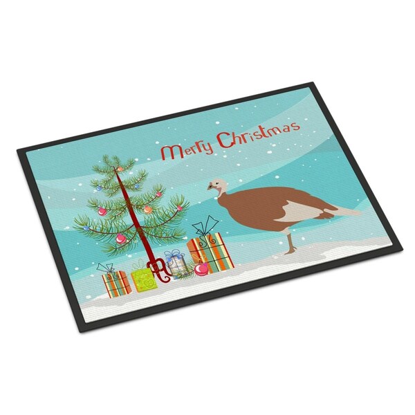 Carolines Treasures Jersey Buff Turkey Hen Christmas Indoor or Outdoor Mat - 24 x 36 in. - BB9351JMAT