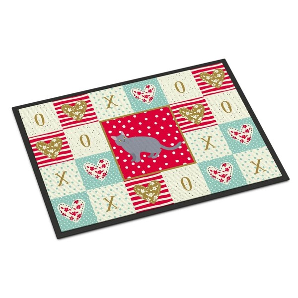Carolines Treasures 24 x 36 in. European Shorthair No.3 Cat Love Indoor or Outdoor Mat - CK5613JMAT