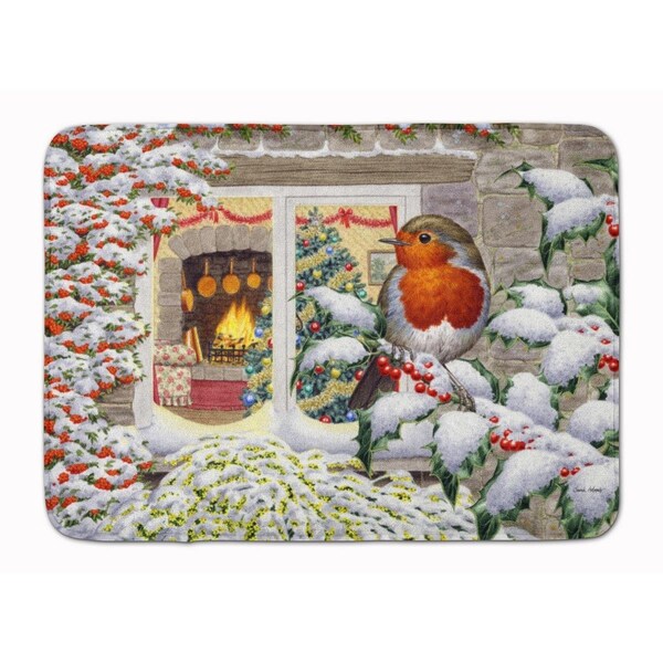 Carolines Treasures European Robin Machine Washable Memory Foam Mat - ASA2199RUG