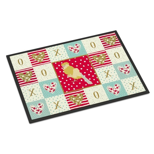 Carolines Treasures 24 x 36 in. French Curly Canary Love Indoor or Outdoor Mat - CK5502JMAT