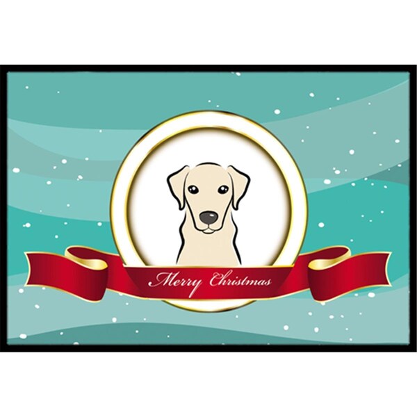 Carolines Treasures Yellow Labrador Merry Christmas Indoor and Outdoor Mat- 18 x 27 in. - BB1532MAT