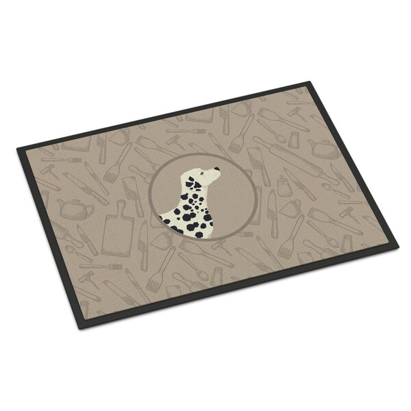 Carolines Treasures 18 x 27 in. Dalmatian in the Kitchen Indoor or Outdoor Mat - CK2181MAT