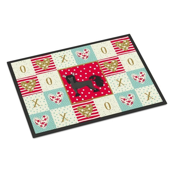 Carolines Treasures 18 x 27 in. Chinese Crested No.1 Love Indoor or Outdoor Mat - CK5821MAT