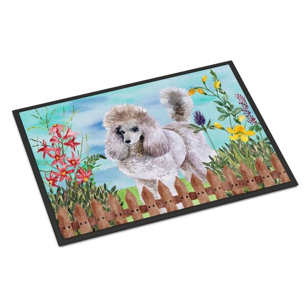 Carolines Treasures Poodle Spring Indoor or Outdoor Mat - 18 x 27 in. - CK1227MAT