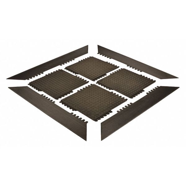 Notrax Interlocking Antifatigue Mat Tile, 3/4 in Thickness, 18 in L, 8 PK - 572SC018BL