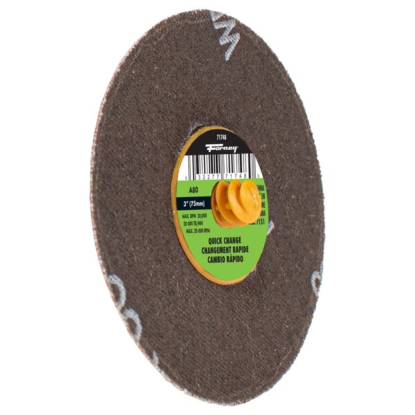 Forney Quick Change Sanding Disc, 80 Grit, 3 in 5-pack of Forney 71748 - 71604