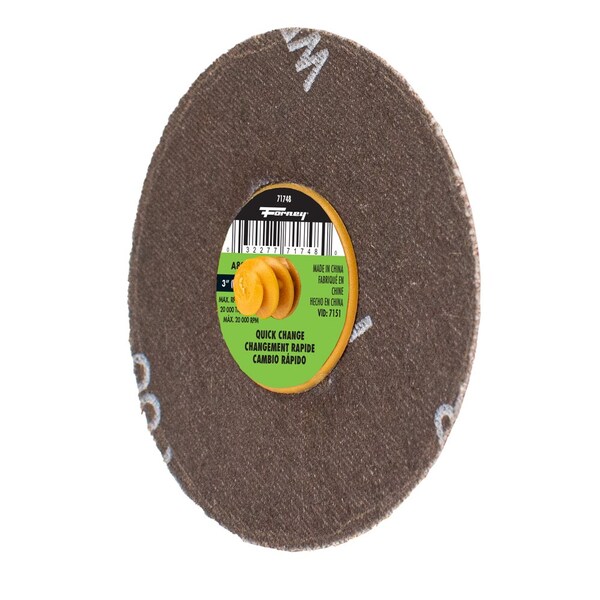 Forney Quick Change Sanding Disc, 80 Grit, 3 in 5-pack of Forney 71748 - 71604