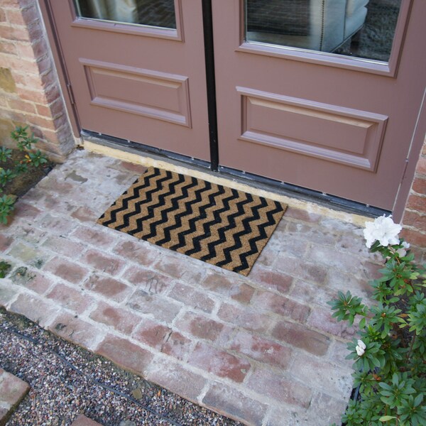 Rubber-Cal "Modern Lattice" - Contemporary Coir Mats - 18" x 30" - 10-102-031