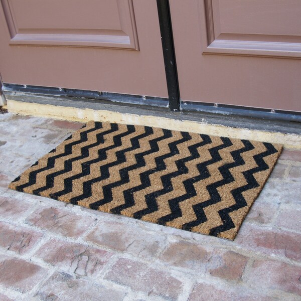 Rubber-Cal "Modern Lattice" - Contemporary Coir Mats - 18" x 30" - 10-102-031