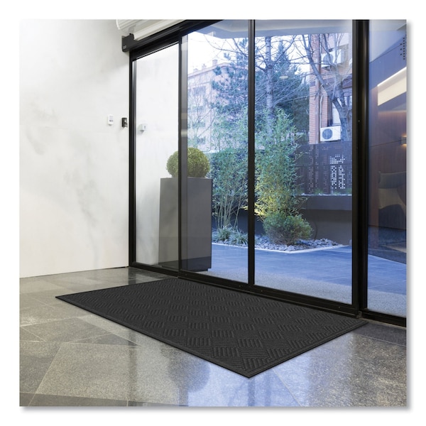 Apache Mills Ecomat Crosshatch Entry Mat, 48 x 27, Charcoal - 60461190140000600