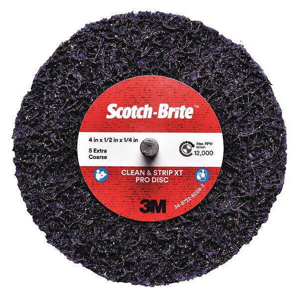Scotch-Brite 4" dia. Purple 100 grit Extra Coarse Silicon Carbide Quick Change Disc - 61500303492