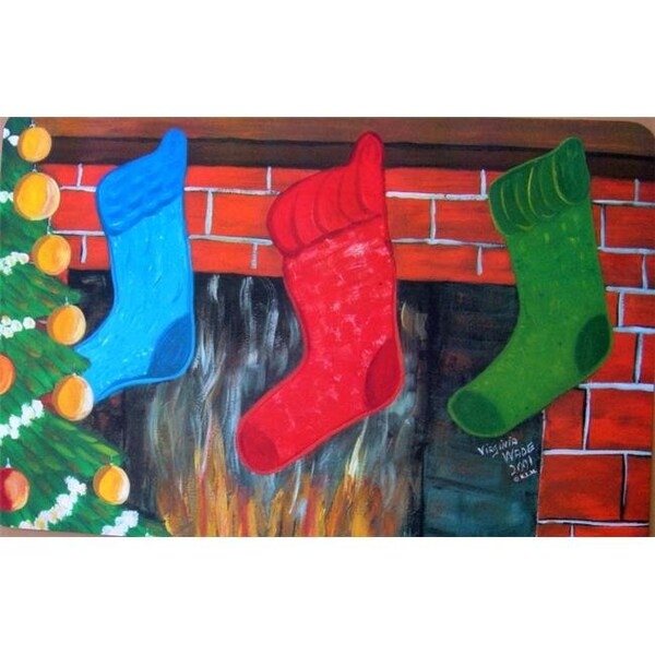 Custom Printed Rugs Custom Printed Rugs Christmas Stockings Door Mat - CHRISTMAS STOCKINGS