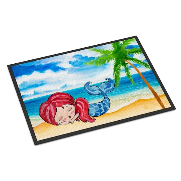 Carolines Treasures Mermaid On The Beach Indoor Or Outdoor Mat - 24 x 36 in. - BB8513JMAT