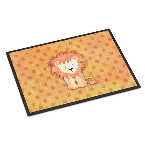 Carolines Treasures 18 x 27 in. Polkadot Lion Watercolor Indoor or Outdoor Mat - BB7374MAT