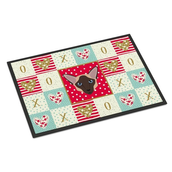 Carolines Treasures 24 x 36 in. Colorpoint Longhair Cat Love Indoor or Outdoor Mat - CK5104JMAT