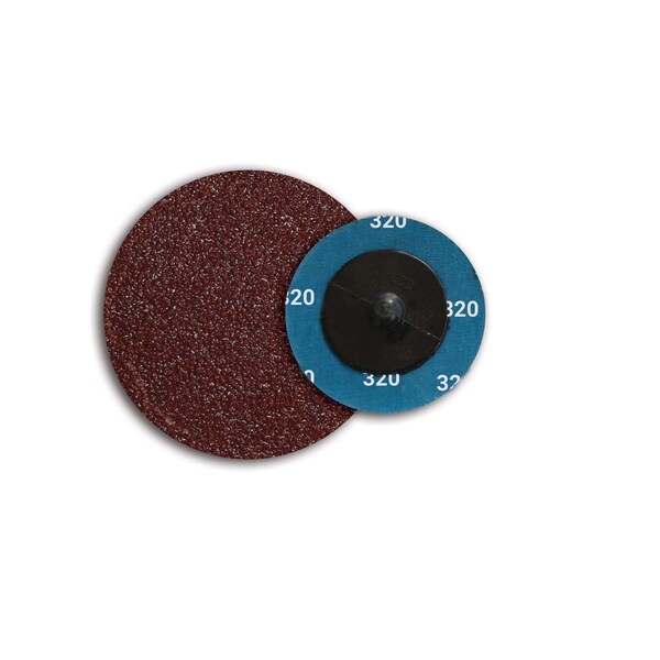 Continental Abrasives 3" 320 Grit Aluminum Oxide Cloth Reinforced Quick Change Style Disc - Q-A3320