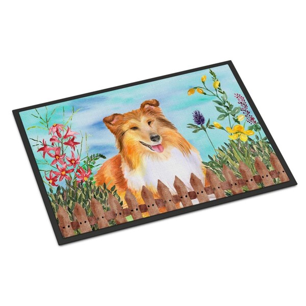Carolines Treasures Sheltie Spring Indoor or Outdoor Mat - 24 x 36 in. - CK1282JMAT