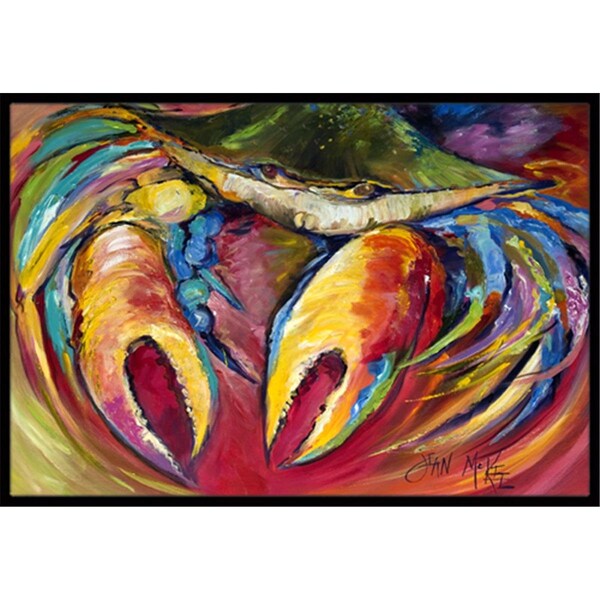Carolines Treasures Blue Crab Stars Indoor and Outdoor Mat- 24 x 36 in. - JMK1106JMAT