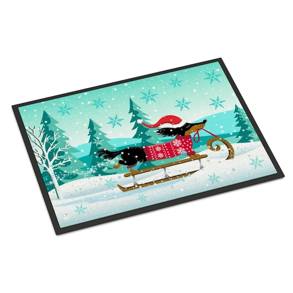 Carolines Treasures 24 x 36 in. Merry Christmas Dachshund Indoor or Outdoor Mat - VHA3030JMAT