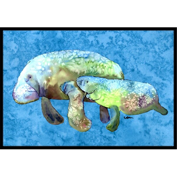 Carolines Treasures 18 x 27 in. Momma And Baby Manatee Indoor Or Outdoor Mat - 8660MAT