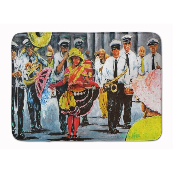 Carolines Treasures Dancing in the Streets Mardi Gras Machine Washable Memory Foam Mat - MW1224RUG
