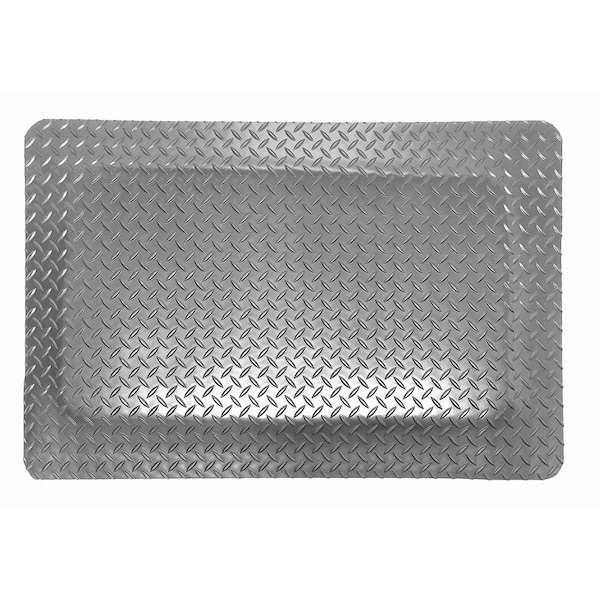 Rhino Mats Antifatigue Mat, 72 in L x 36 in W, 9/16 in Thickness, Vinyl, Gray - DV-3672-G916