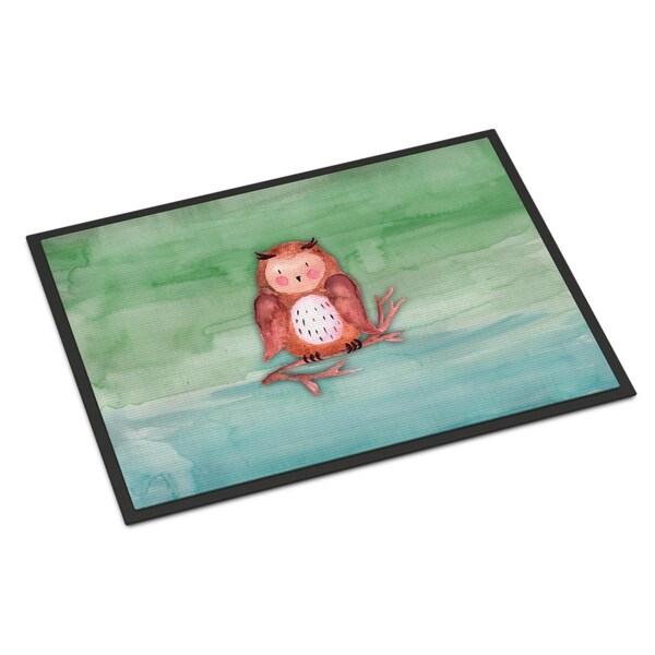 Carolines Treasures 24 x 36 in. Brown Owl Watercolor Indoor or Outdoor Mat - BB7443JMAT