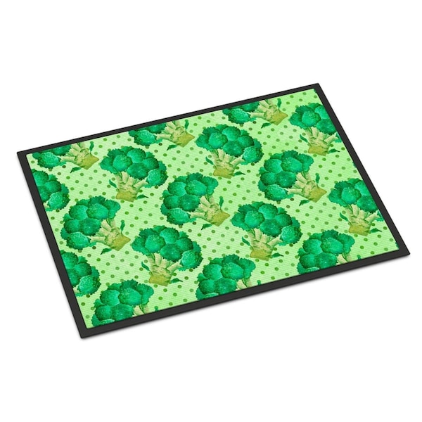 Carolines Treasures Watercolor Broccoli Indoor or Outdoor Mat, 24 x 36 in. - BB7570JMAT