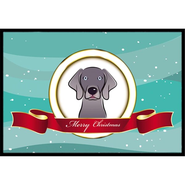 Carolines Treasures Weimaraner Merry Christmas Indoor and Outdoor Mat- 18 x 27 in. - BB1541MAT