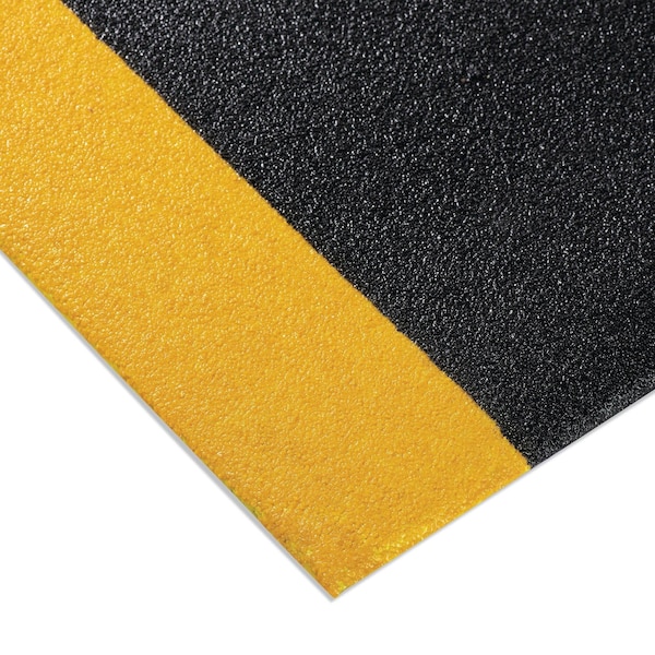 Pig TuffGrit Comfort Anti-Fatigue Mat, 2'x3', Black with Yellow Border - FLM8503-BWY