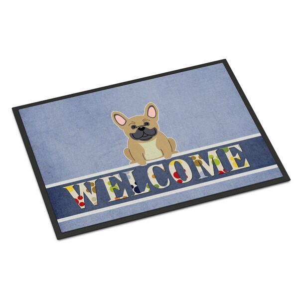 Carolines Treasures 18 x 27 in. French Bulldog Cream Welcome Indoor or Outdoor Mat - CA70988