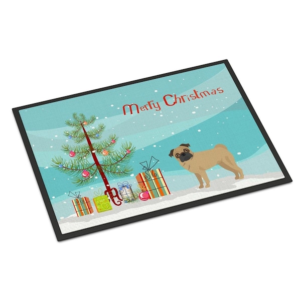 Carolines Treasures 24 x 36 in. Pug Christmas Tree Indoor or Outdoor Mat - CK3481JMAT