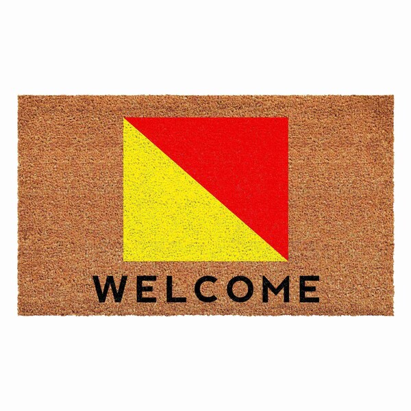 Calloway Mills Personalized Door Mat, Red, Yellow, Black, Natural, 24 in W x 36 in L - 108122436O