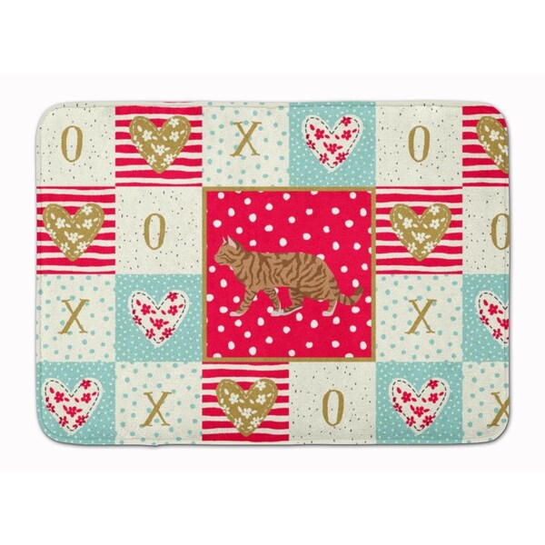 Carolines Treasures 19 x 27 in. Toyger Cat Love Machine Washable Memory Foam Mat - CK5725RUG