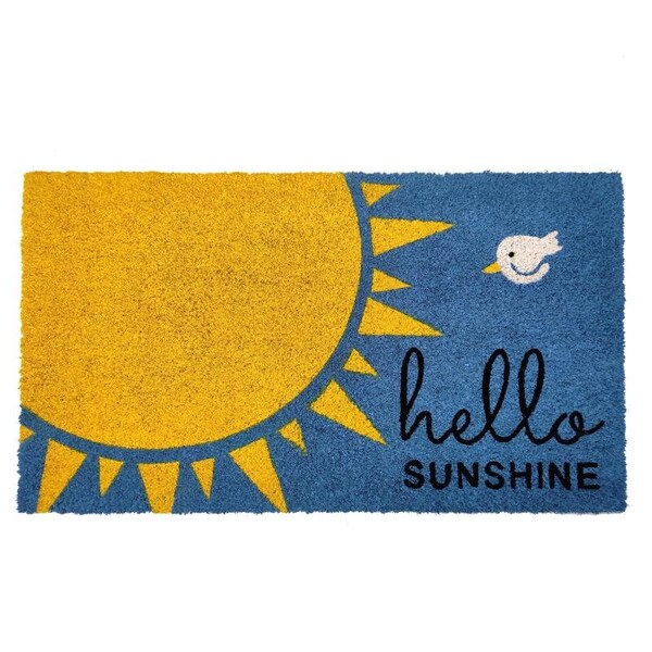 First Concept First Concept 18 in. W X 30 in. L Multi-Color Hello Sunshine Coir Door Mat - FC-72020