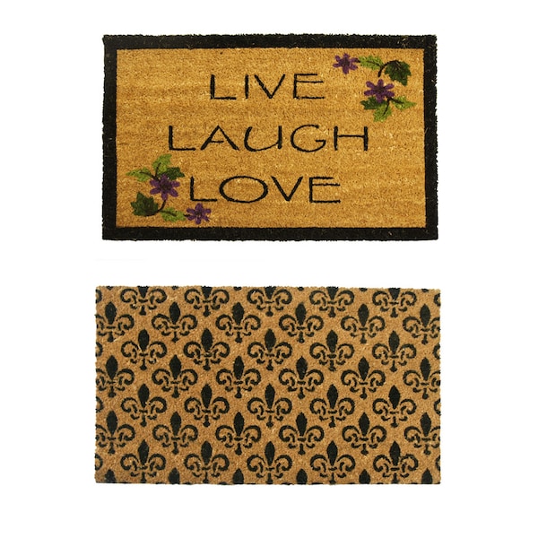 Rubber-Cal "Coir Entry Door Mats" - 2 Coir Door Mats - 18" x 30" - 10-108-020