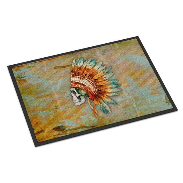 Micasa Day of the Dead Indian Skull Indoor or Outdoor Mat24 x 36 in. - MI228392