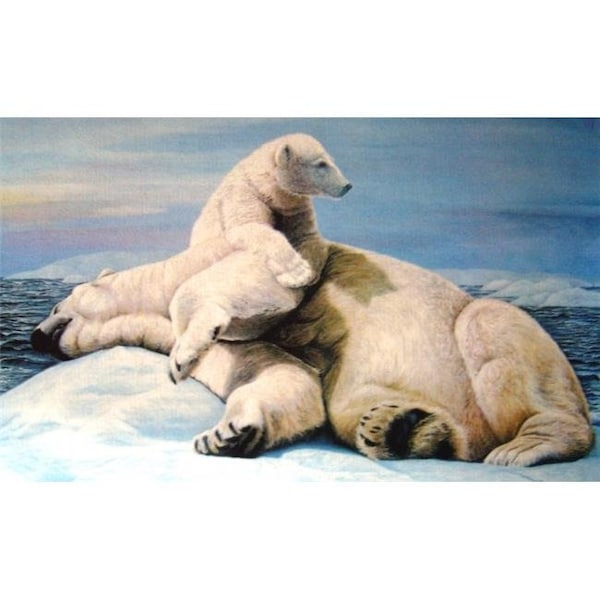 Custom Printed Rugs Custom Printed Rugs AWV075 Polar Bears Doormat Rug; Silver - 18 x 30 in. - AWV075