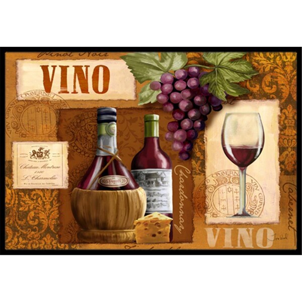 Carolines Treasures Vino Wine Indoor and Outdoor Mat- 18 x 27 in. - PTW2045MAT