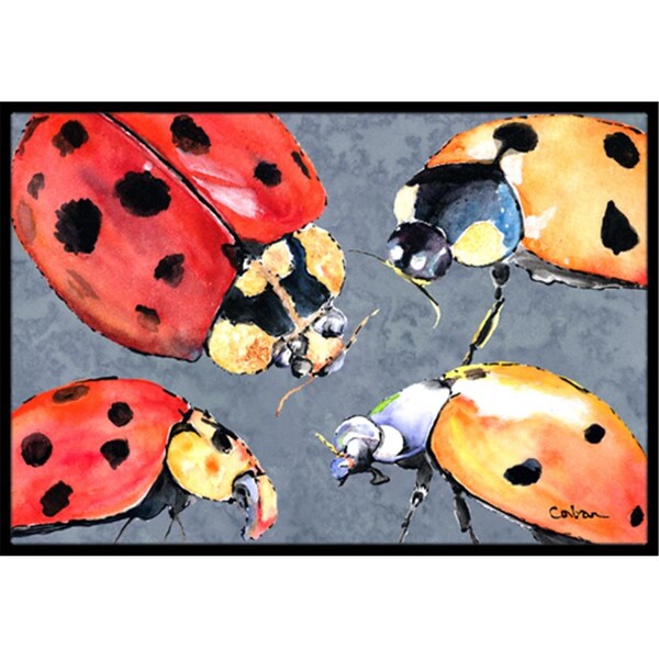 Carolines Treasures 24 x 36 in. Lady Bug Multiple Indoor Or Outdoor Doormat - 8876JMAT
