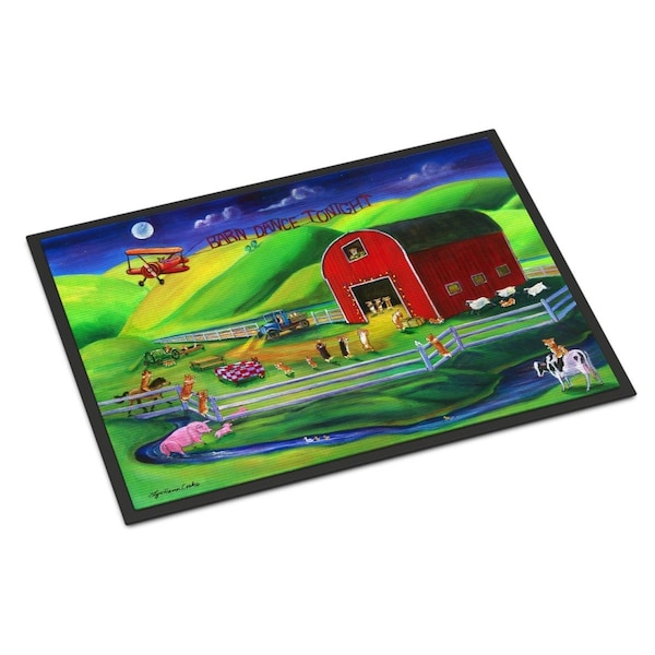 Carolines Treasures 24 x 36 in. Corgi Barn Dance Indoor or Outdoor Mat - 7404JMAT
