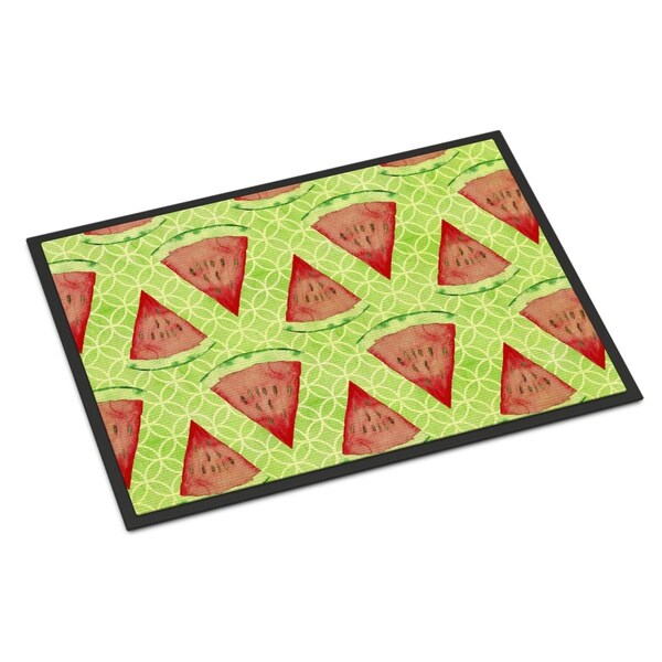 Carolines Treasures Watercolor Watermelon Indoor or Outdoor Mat, 24 x 36 in. - BB7518JMAT