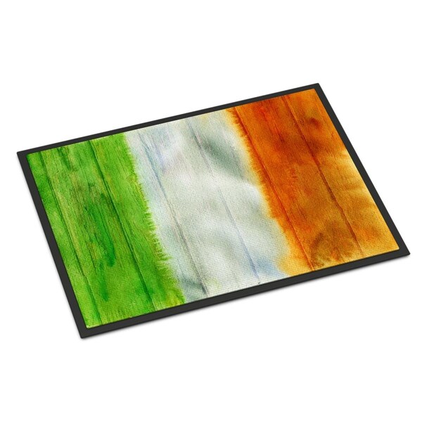 Carolines Treasures 18 x 27 in. Irish Flag on Wood Indoor or Outdoor Mat - BB5753MAT