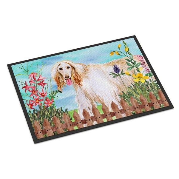 Carolines Treasures Afghan Hound Spring Indoor or Outdoor Mat - 18 x 27 in. - CK1264MAT