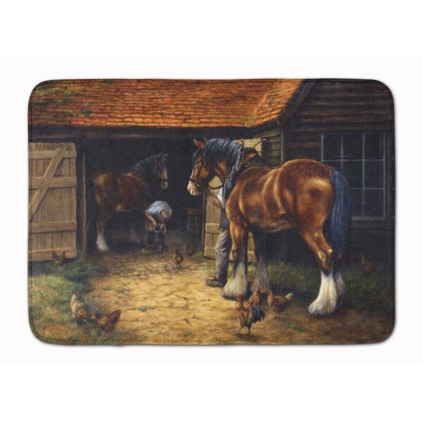Carolines Treasures Horse and Blacksmith by Daphne Baxter Machine Washable Memory Foam Mat - BDBA0086RUG