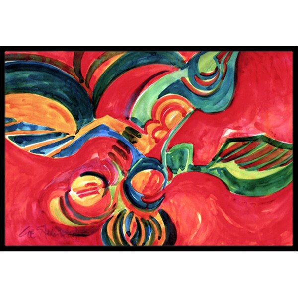 Carolines Treasures Red Flowers and berries Indoor Or Outdoor Mat - 18 x 27 in. - 6043MAT