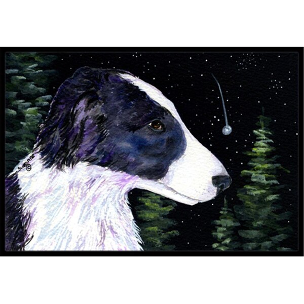 Carolines Treasures 18 x 27 in. Starry Night Border Collie Indoor and Outdoor Doormat - SS8490MAT