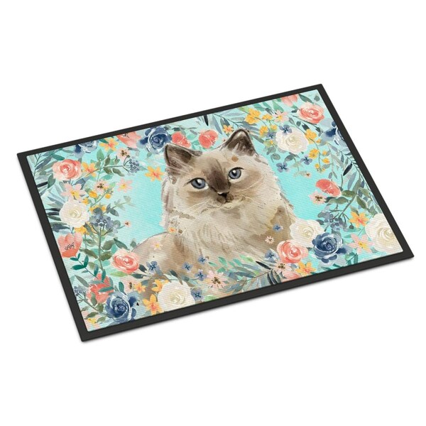 Carolines Treasures 24 x 36 in. Ragdoll Spring Flowers Indoor or Outdoor Mat - CK3396JMAT