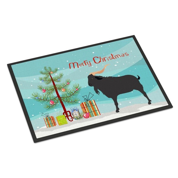Carolines Treasures Verata Goat Christmas Indoor or Outdoor Mat - 18 x 27 in. - BB9249MAT
