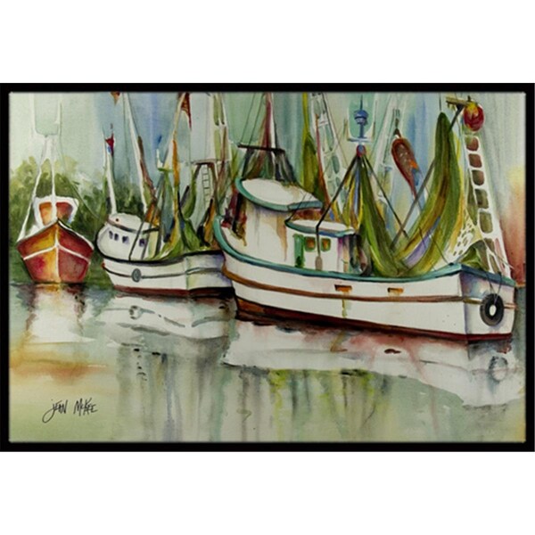 Carolines Treasures Ocean Springs Shrimper Indoor and Outdoor Mat- 24 x 36 in. - JMK1067JMAT